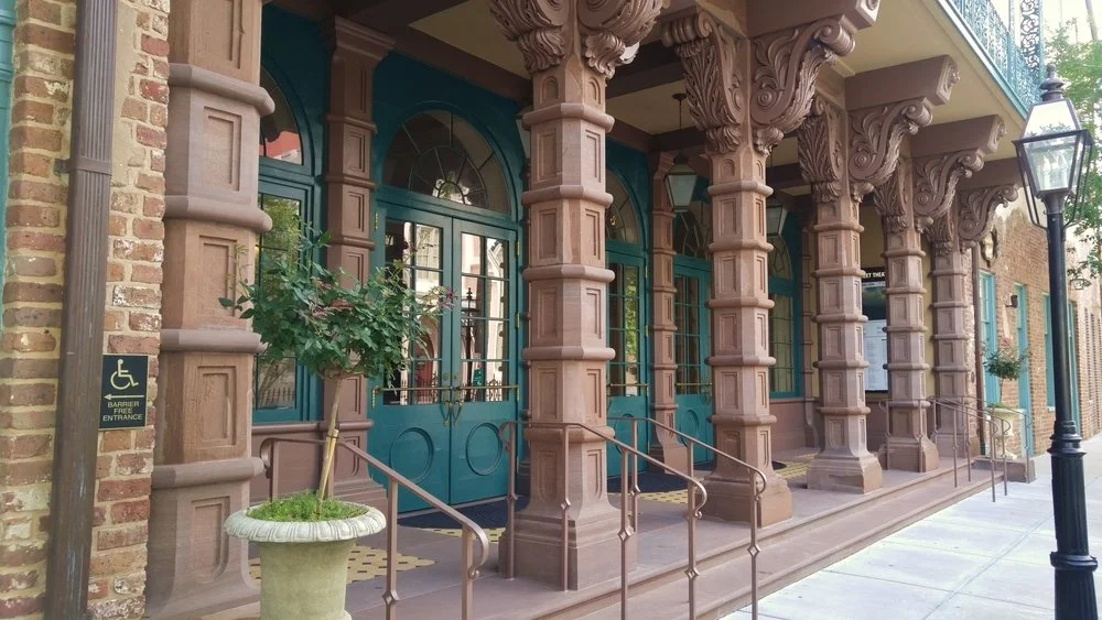 The Dock Street Theatre pillars and entrance
