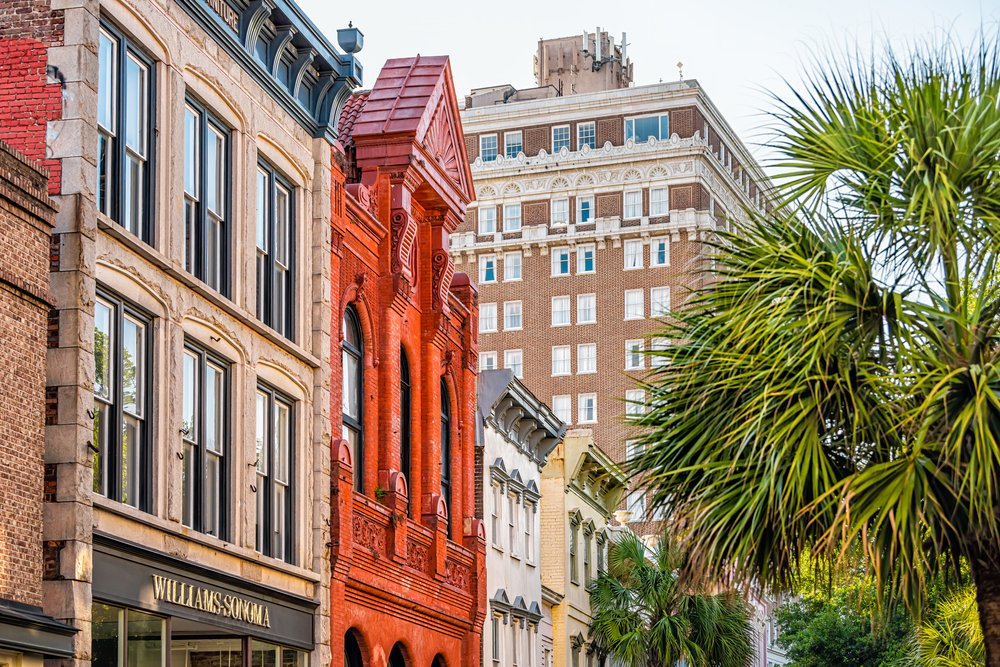 A row of historic buildings in King Street
