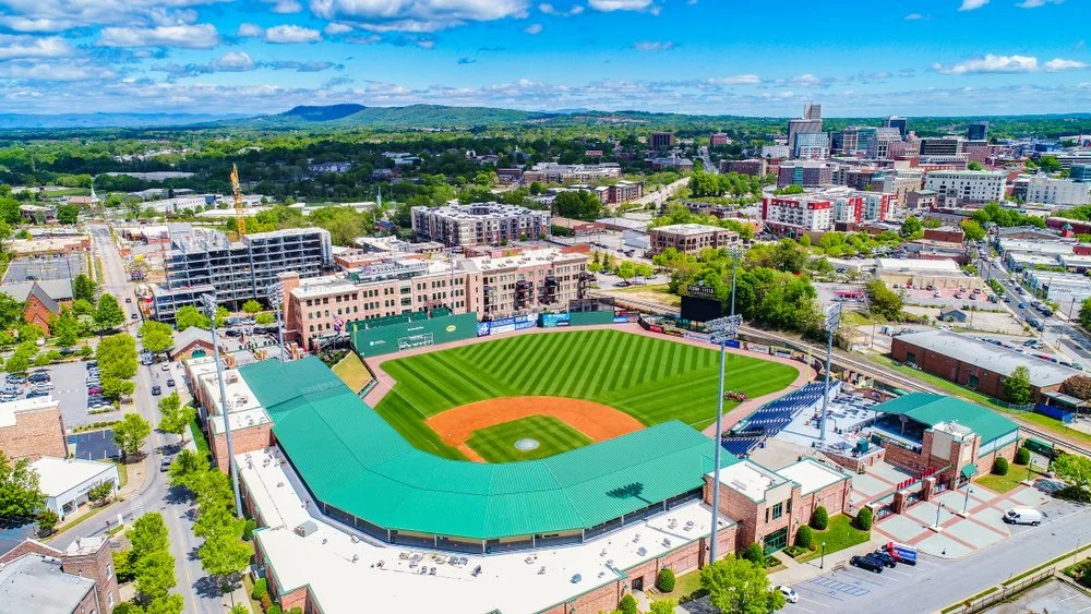 Greenville Drive Baseball Stadium and Skyline in Greenville, South Carolina, USA (Copy)
