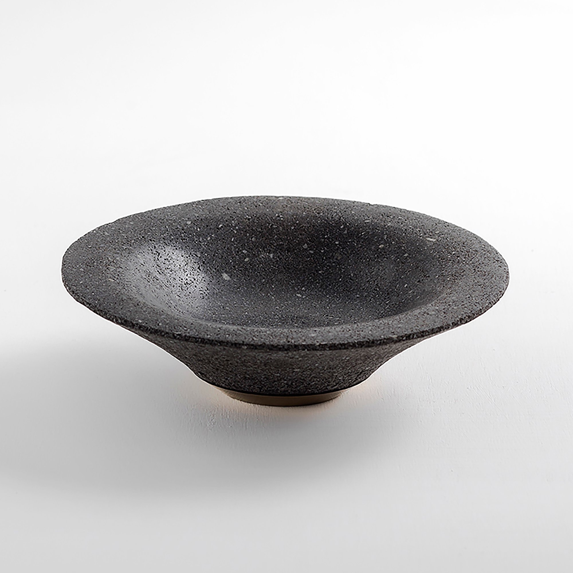 CHIMBORAZO Decorative Volcanic Stone Bowl with Aged Bronze Detail - ANDEAN