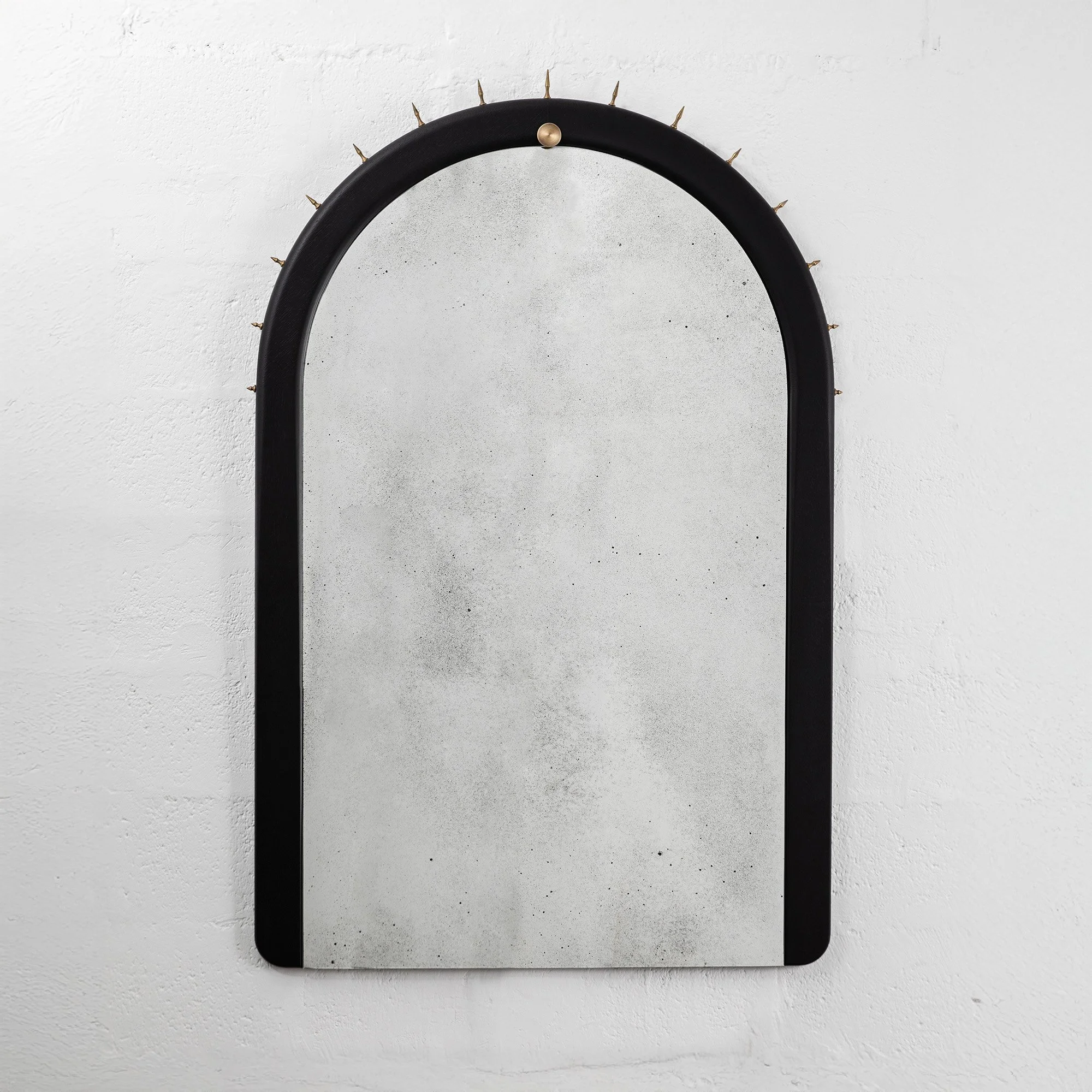 SITIERA_03 Wall Mirror in Solid Wood, Aged Bronze Accents and Aged Mirror