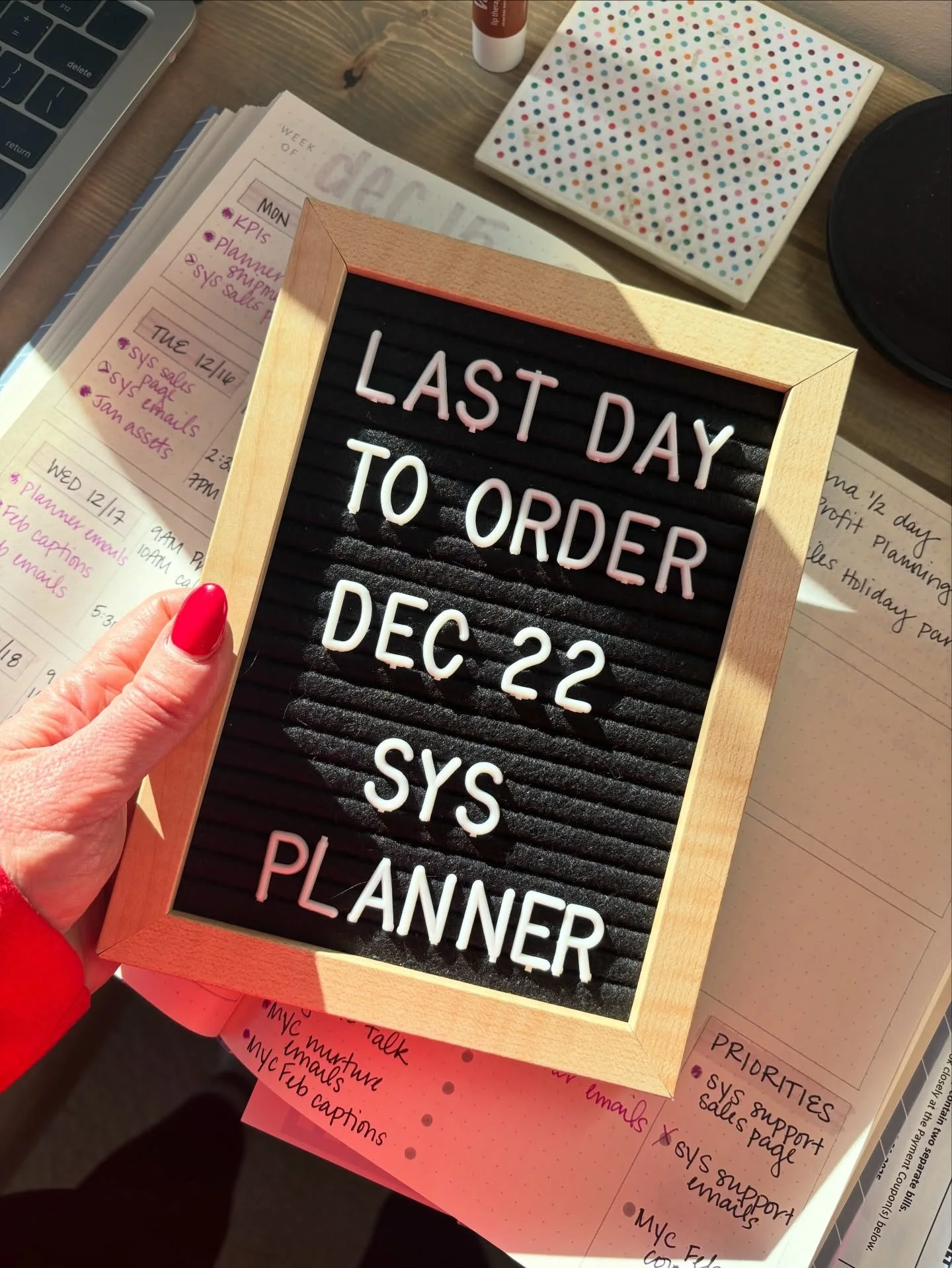 want your planner in hand before Jan 1?

the last day to order is Monday so I can make sure I get them shipped out to you on time!

⤵️ comment PLANNER for the link to order!

---

#mompreneurlifestyle #mompreneurlife #timemanagementcoach #productivit