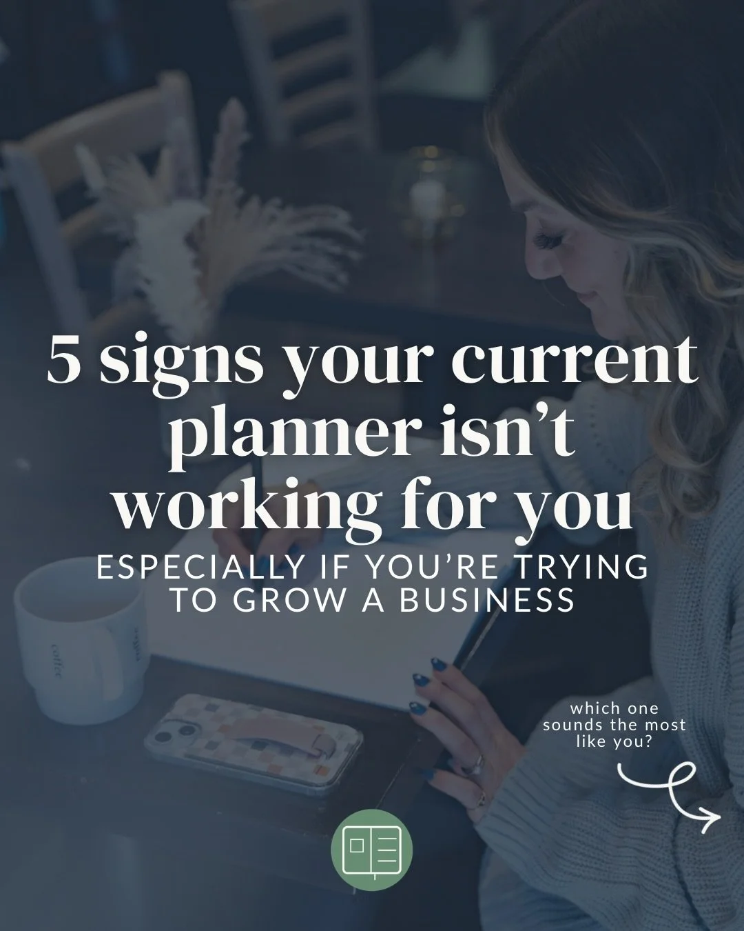 just because you have a planner doesn't mean it's actually helping you grow your business...

which one of these are you currently experiencing? ⤵️

it's not that you don't have discipline or motivation...
it's that you don't have a planning system d