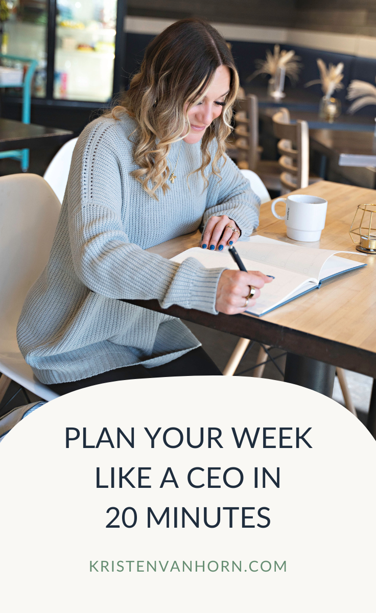 how to plan your week as a business owner... a mom entrepreneur mapping out her week at her desk