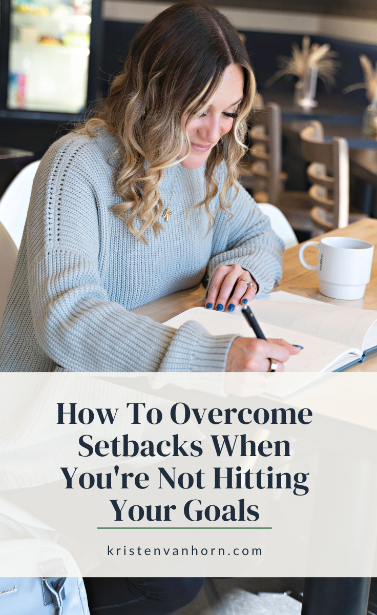 how to overcome setbacks when you're not hitting your goals: a mom entrepreneur regrouping at her planner
