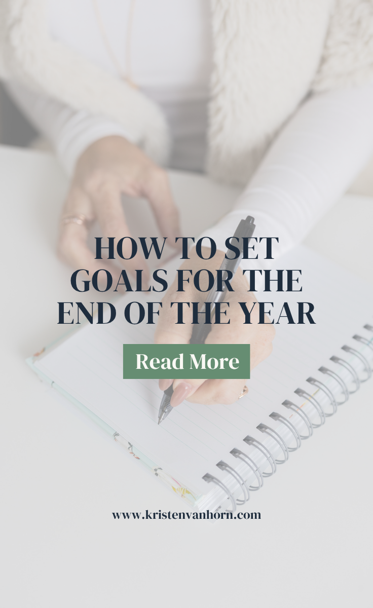 how to set goals for the end of the year... a mom entrepreneur writing her Q4 number in her planner