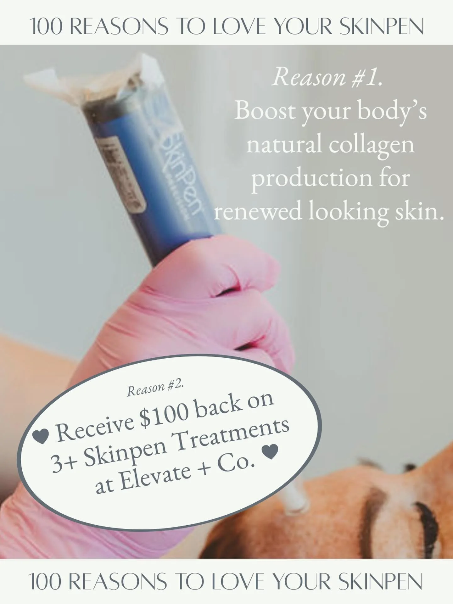 It&rsquo;s back!!! ⭐️ SkinPen is offering $100 gift cards when you purchase at package. Did someone say COLLAGEN?! Or GLOWING SKIN?! Book with us today and learn how you can get a $100 back from your SkinPen Treatment. Check out @skinpen to learn mor