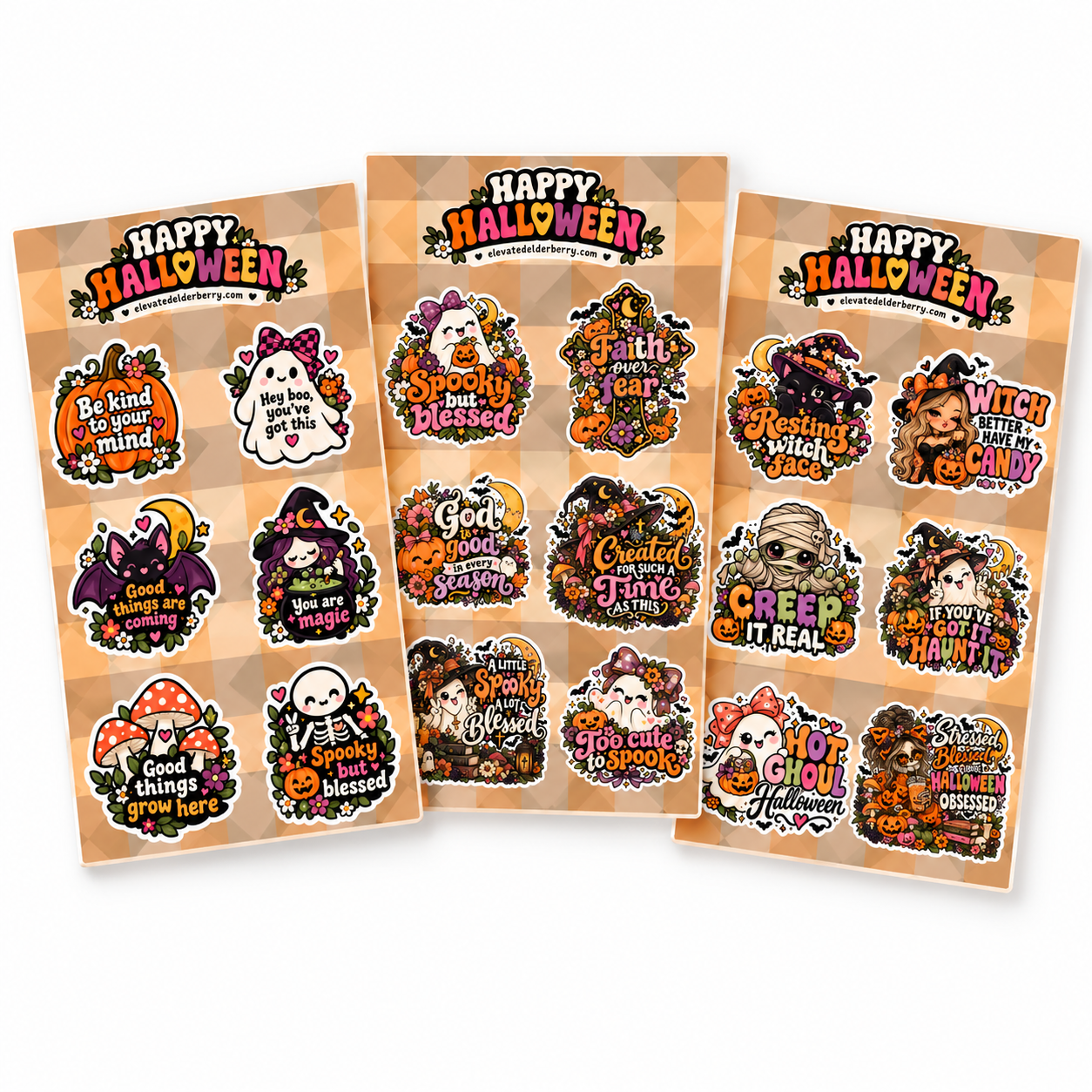 Kawaii Halloween Sticker Sheet Trio.png
