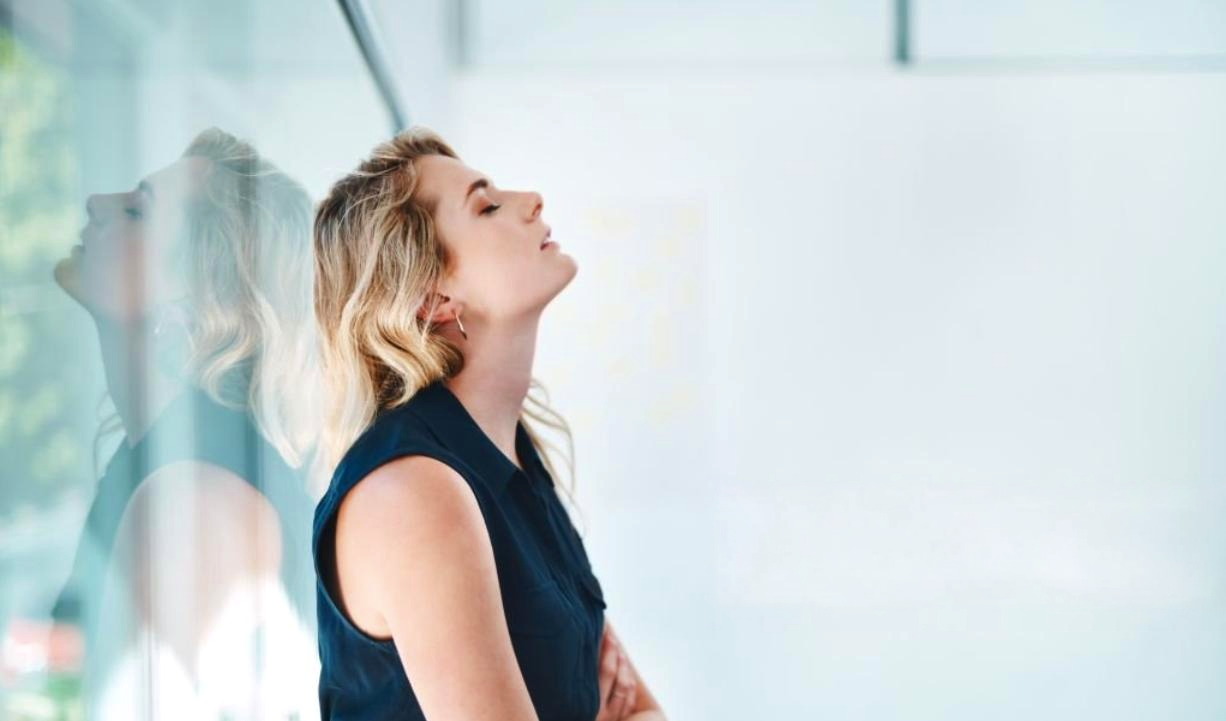 young woman stressed out