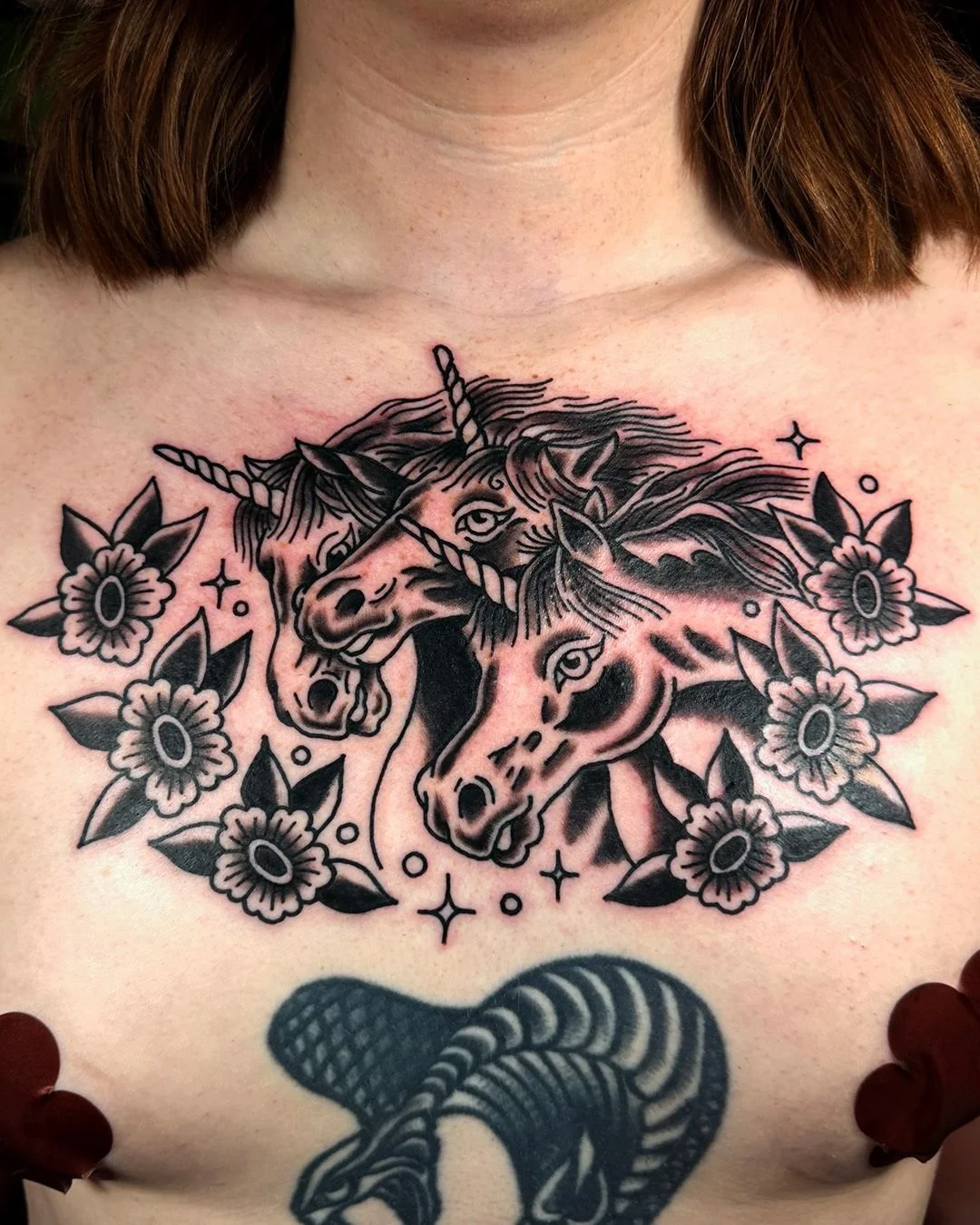 I am so stoked to be able to do this piece. This design was altered a bit off a print I have. Adjusted the composition to compensate for it being black and grey. I can always adjust my flash to better fit a theme or work around existing tattoos. Reac