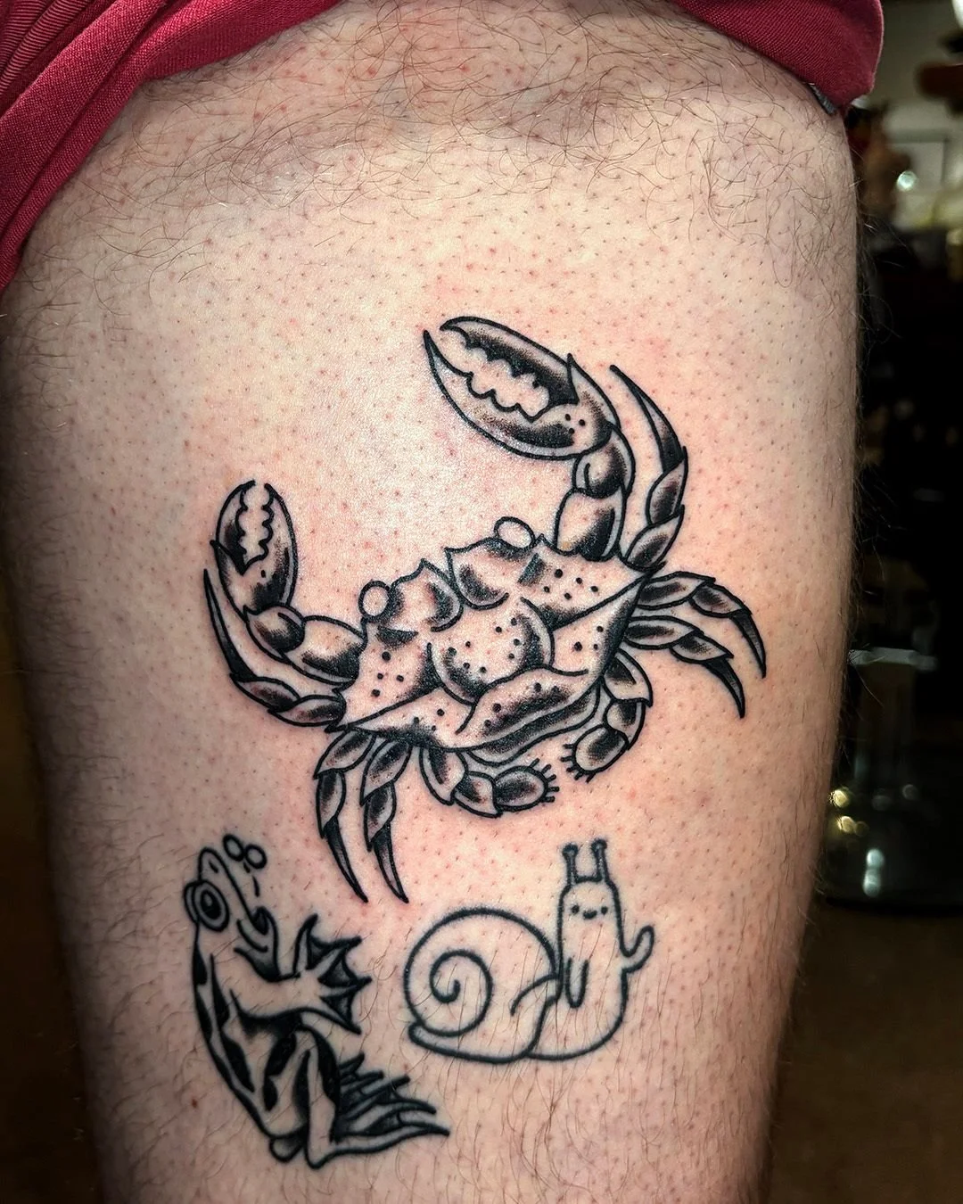 A couple of walk-in tattoos from the past couple of months. A variety of different styles that I am happy to accommodate. My main focus is typically Traditional tattoos, but I can work with what you already have. Come through the shop with your idea,