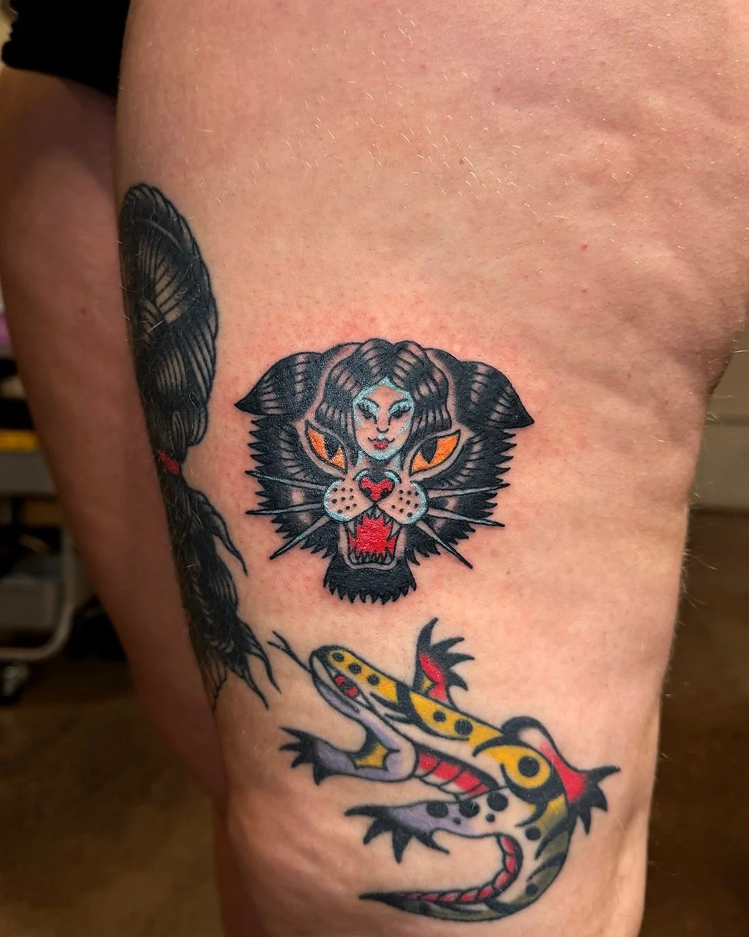 Cat Lady head done on my honey @hjuicy303, along with more Halloween pieces done in October and November. I am super happy with these pieces and how popular they were. Hecho con mucho amor en @luckyrosedenver Love Ya'll
.
.
.
.
.
#bipoctattooartist #