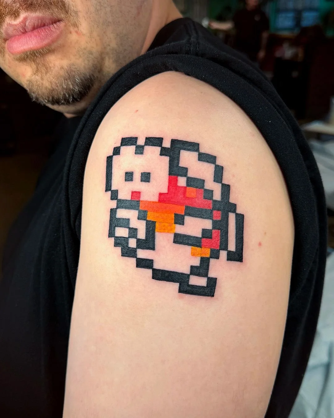 Large pixel piece of a cheap cheap from the Mario series, along with a refresh of an older Simpsons fish tattoo. If you have an older tattoo that needs some love, I would love to work with you alongside another scheduled piece. I can also help with w