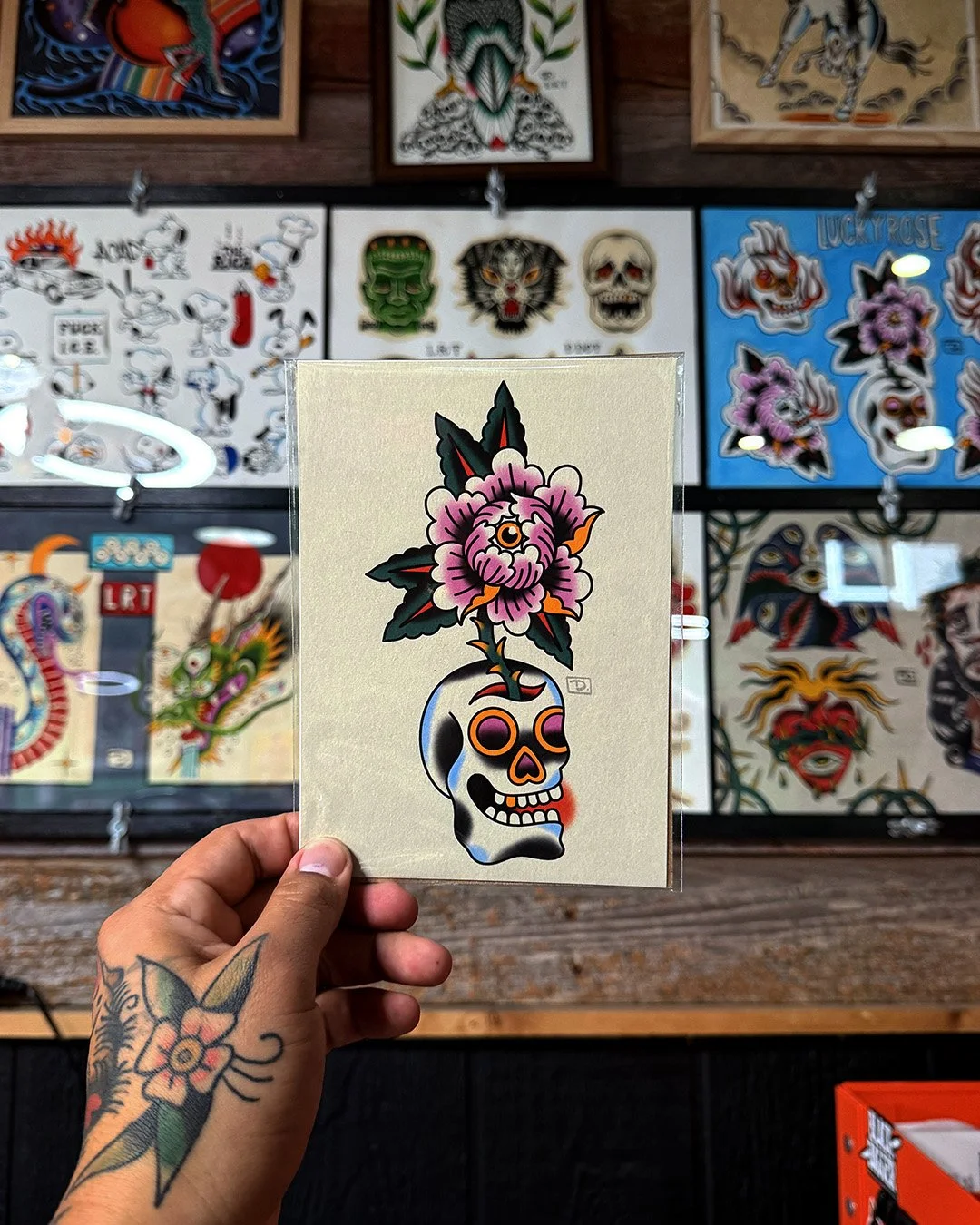 Peony Skull Print