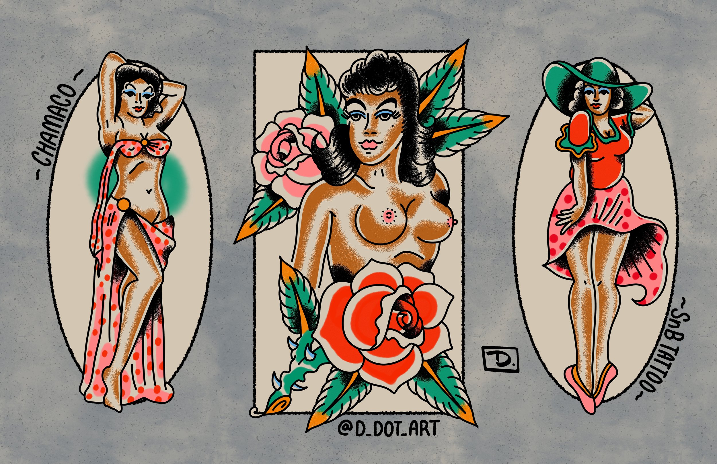 How to Draw a Vintage Pin-Up Portrait Tattoo Illustration | Envato Tuts+
