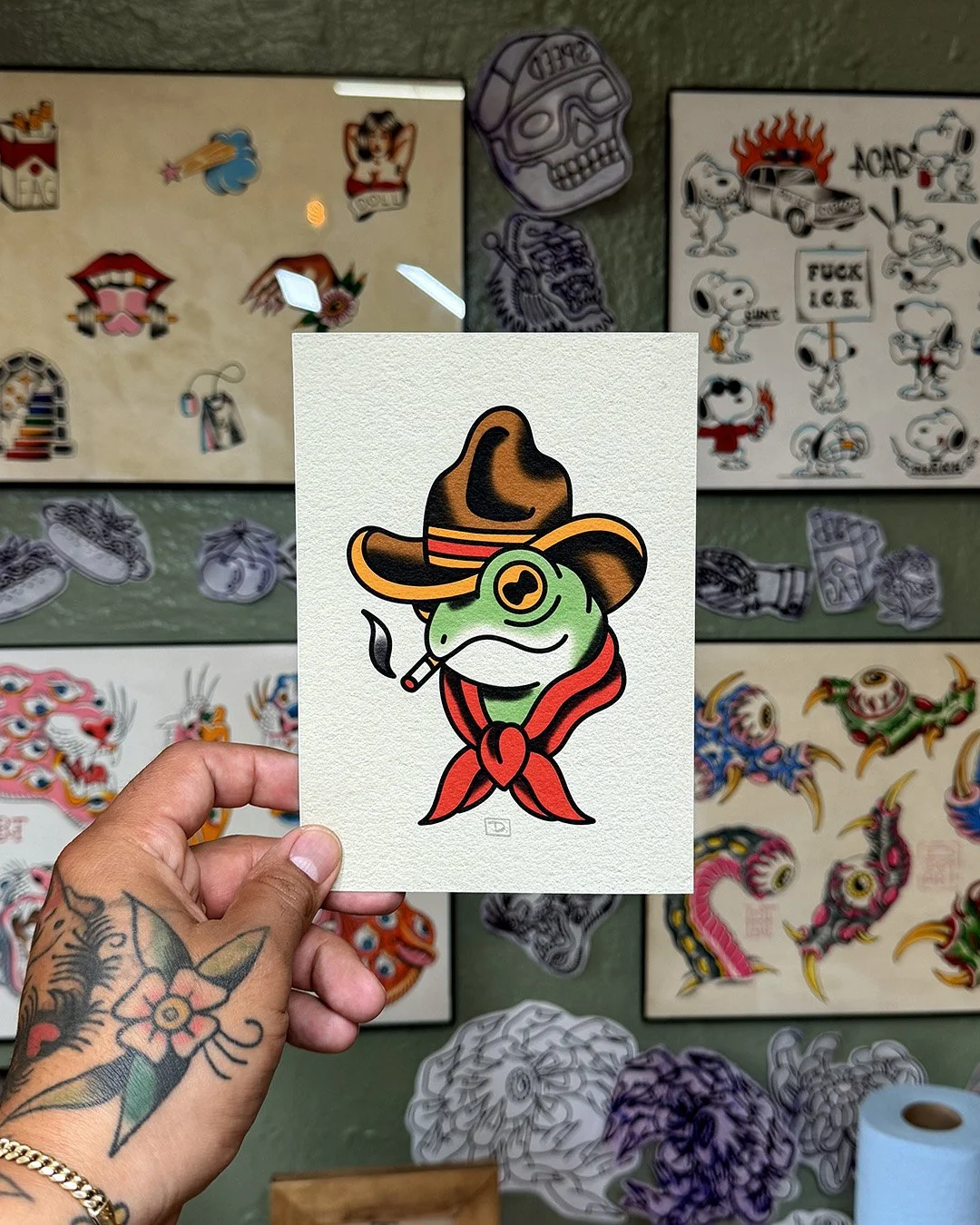Cowboy Frog Print