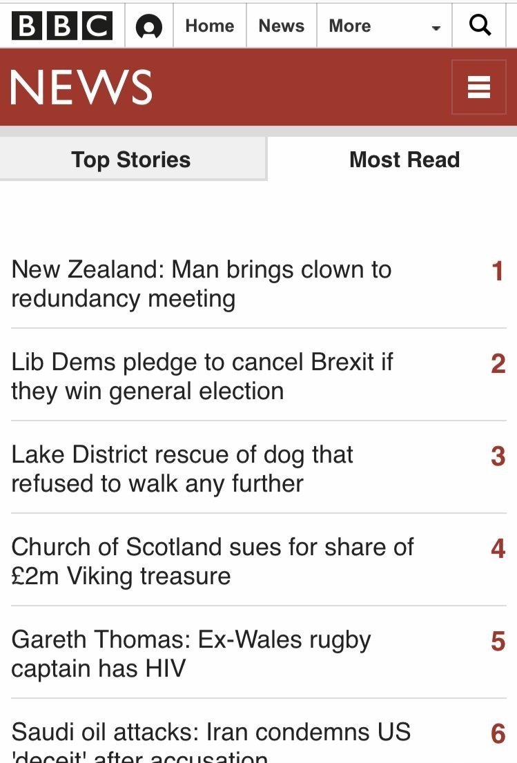 Brexit news coming in at number 2. Cop that.