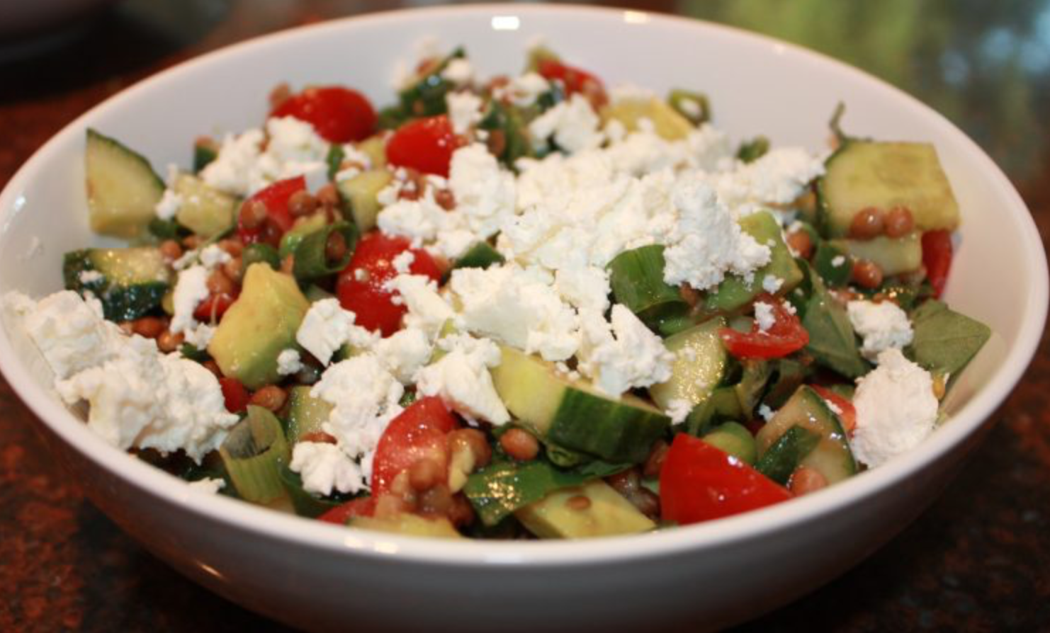 Simpele, frisse linzensalade