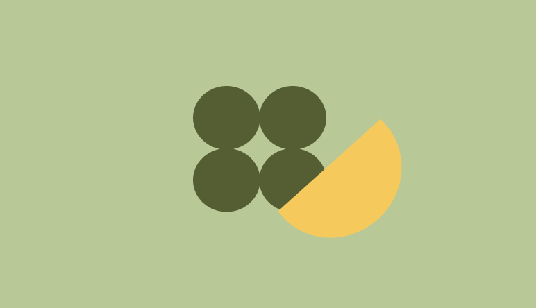 A minimalist illustration of a bunch of grapes with a slice of lemon on a light green background.