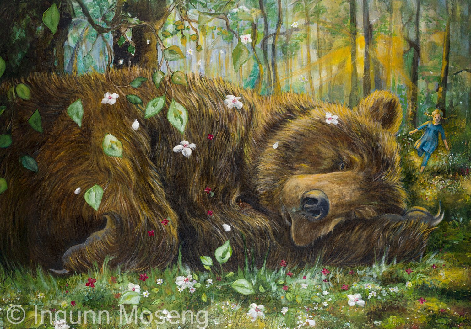 "Sleepy bear" fra barneboken Bjørnehjertet