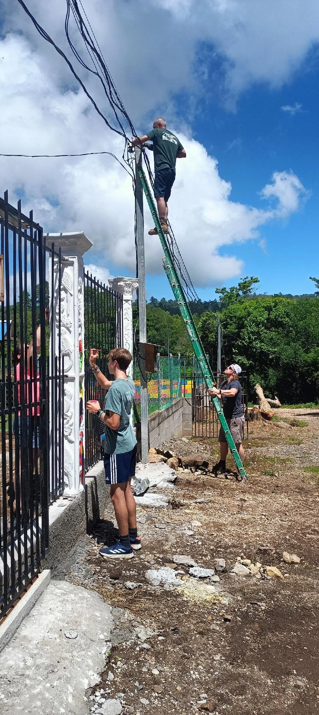t was a good busy two weeks with the medical team. They did a few projects around the mission, painting the pillars at the activity center and installed 4 street lights on the road next to our property. (8/2/25)
