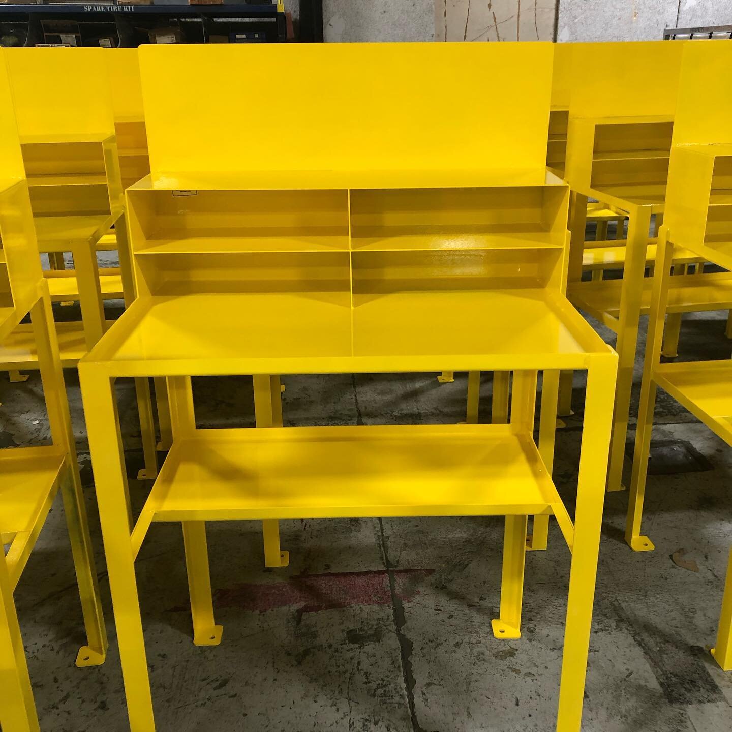 Powder Coated Work Stations ready to ship to our customer.  #fabrication #powdercoating