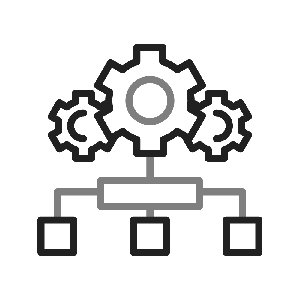 Geometric drawing of an outline square with sections divided by vertical, horizontal, and diagonal lines.
