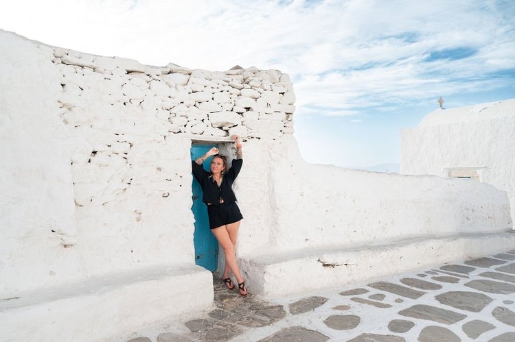 Doorway in a whitewashed wall