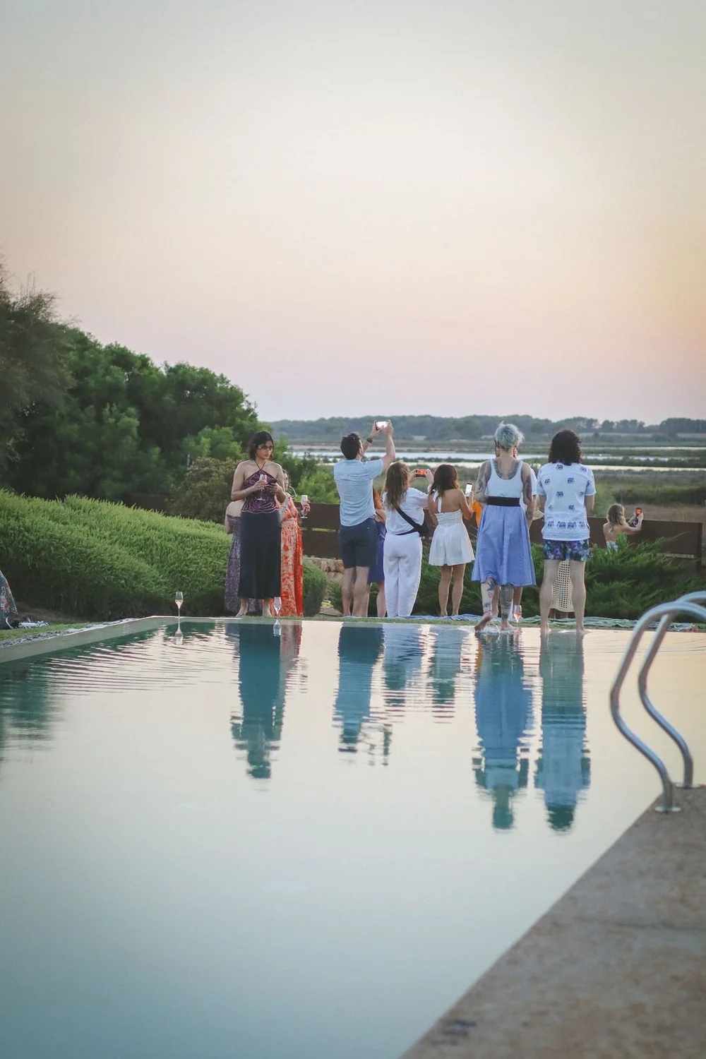 Infinity pool at golden hour