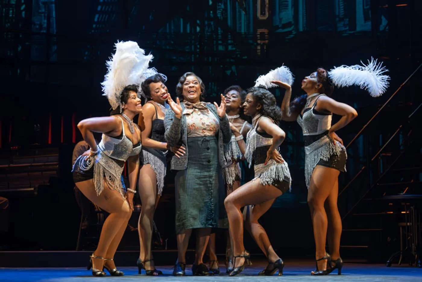 "Pal Joey" @ The New York City Center Directed by Tony Goldwyn & Savion Glover, Costume Design by Emilio Sosa, Lighting Design by John Goldman, Scenic Design by Derek McLane, 2023

Allysa Shorte, Jodeci Milhouse, Loretta Devine, Taylor Marie Daniel, 