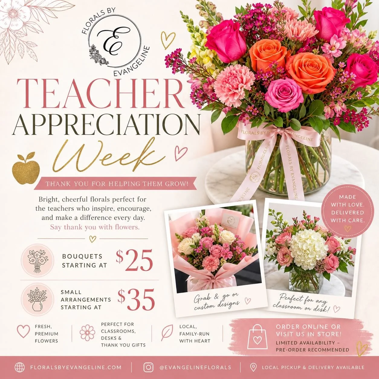 Teacher Appreciation Week May 4th- May 8th 🍎📚🖍️✏️ 

Need more then one, give a call and we can create a bundle for you . 

.
.
.
#teacherappreciationweek #educatorappreciation