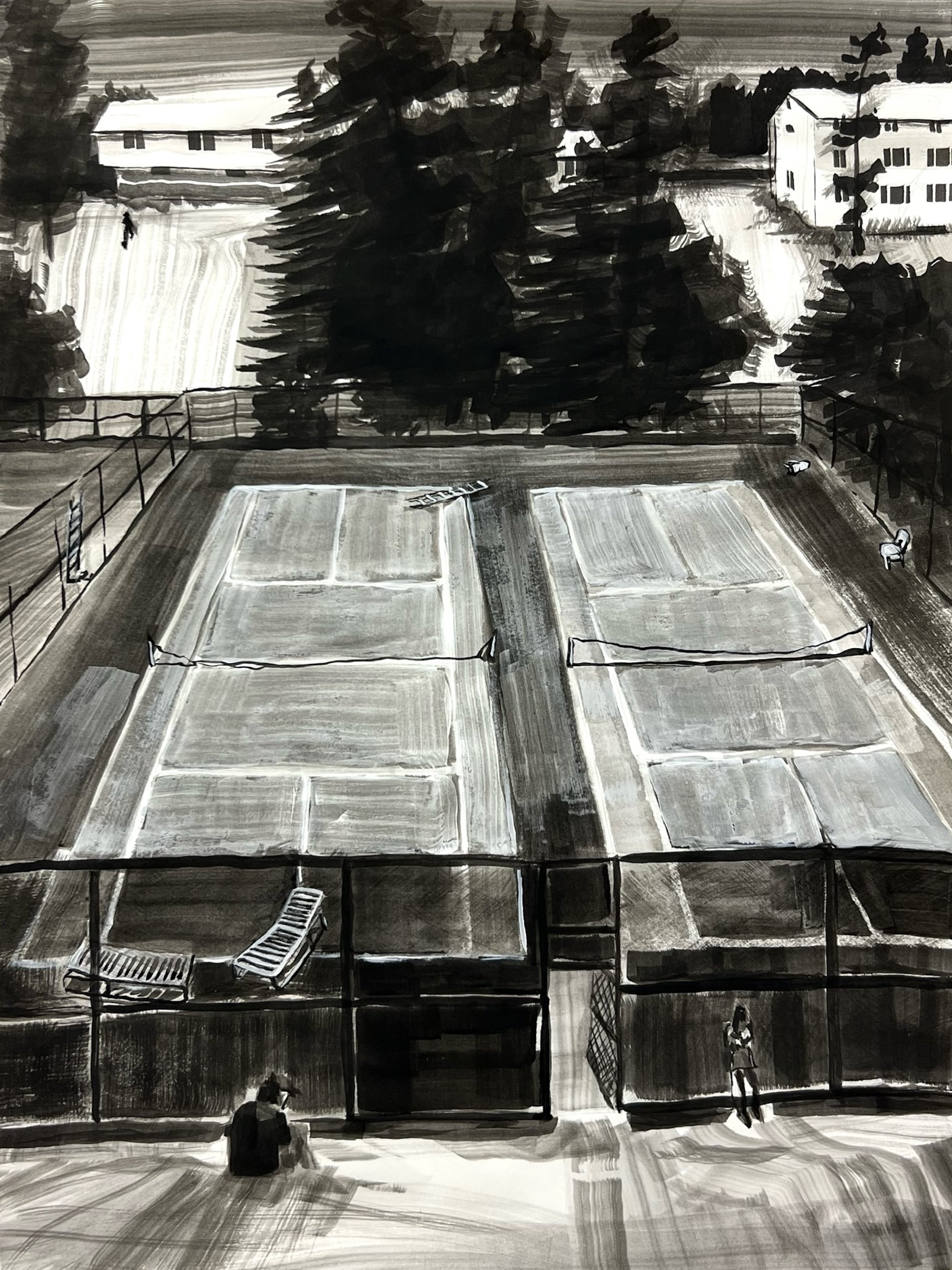 Oasis, 2024, ink on paper, 18x24"