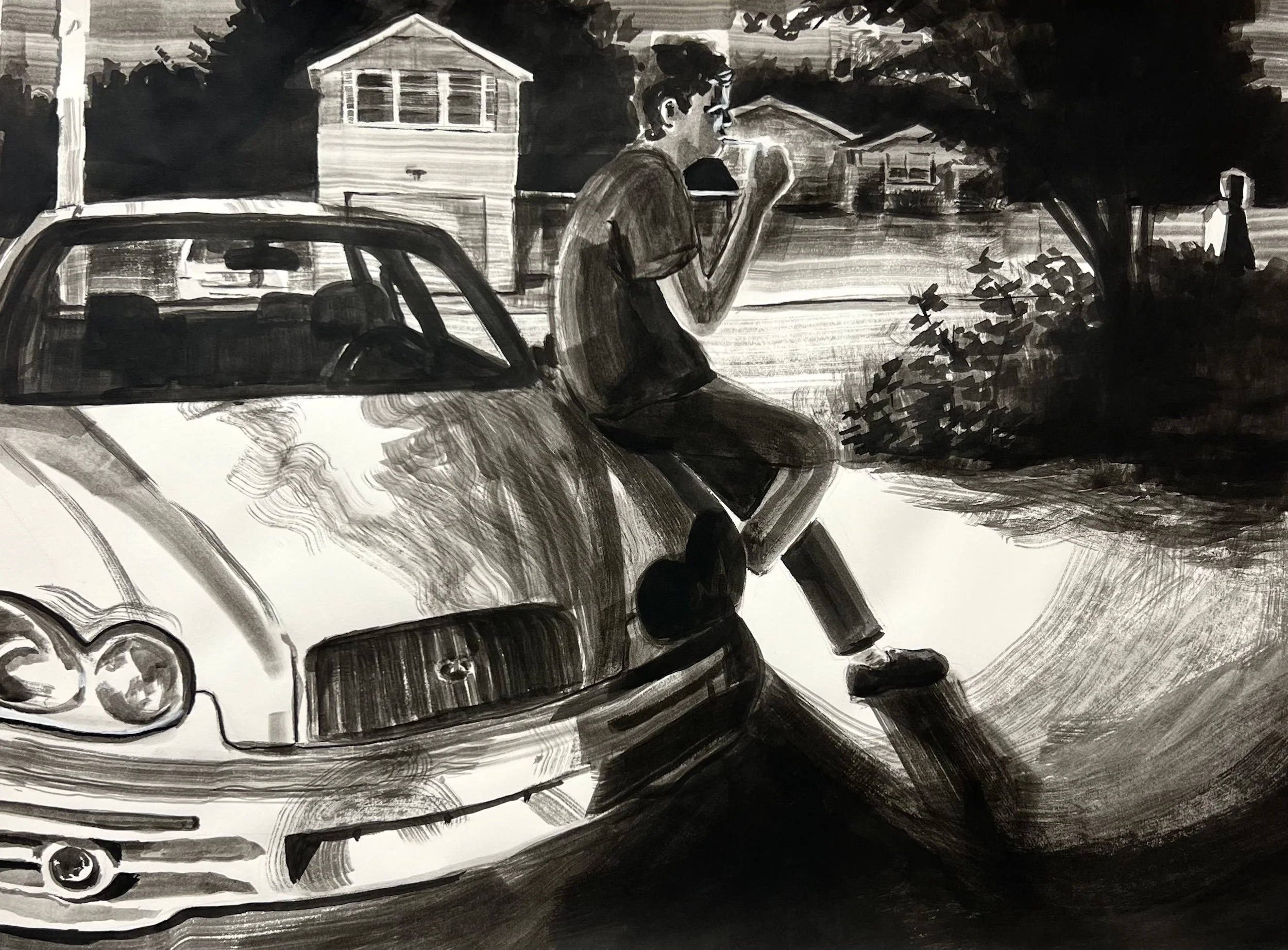 Lost Opportunity, 2024, ink on paper, 18x24"