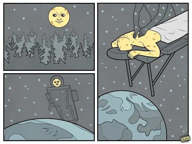 Cosmic massages. How stellar. 

Art by Gudim