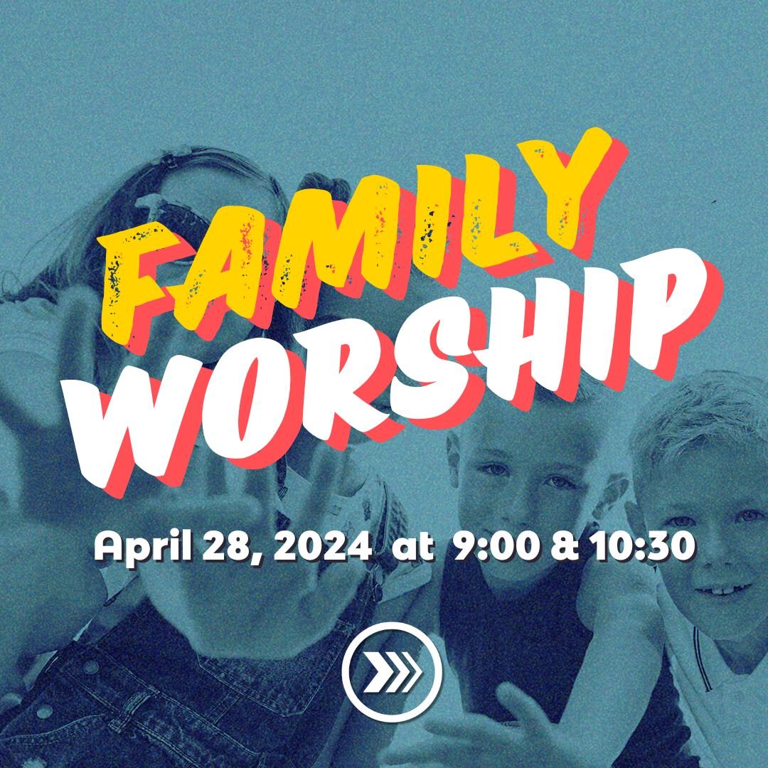 Join us this Sunday for Family Worship. This will be a special service where Kindergarten through middle school will remain in worship, so that everyone can participate together. But it's more than just singing. It's a way for the kids to see mom, da