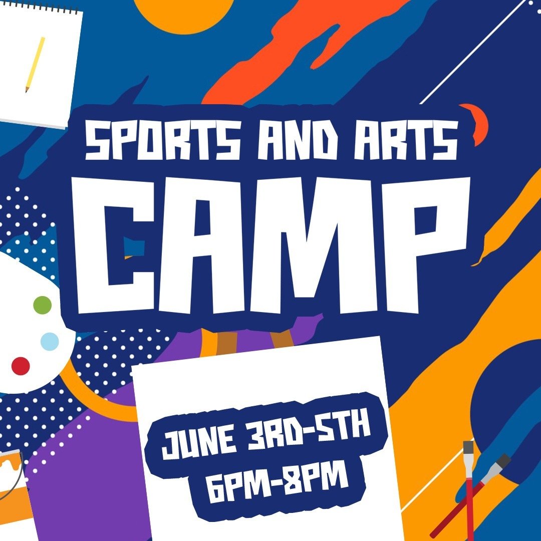 Join us for 3 evenings June 3-5, 2024 Monday, Tuesday and Wednesday evenings from 6-8 PM for Sports and Arts Camp. It's just like it sounds! Choose from 2-3 sports options and/or 2-3 art options. Oh, yeah, and you might hear something about this awes