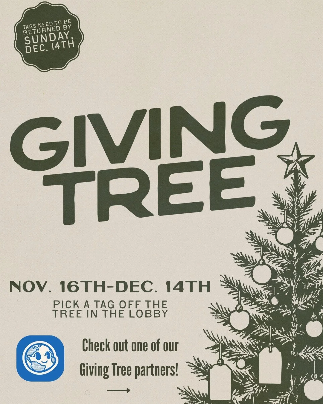 @glocalcommunitypartners is one of our Giving Tree partners. This holiday season, we invite you to serve our community through meeting practical needs of those in our valley! Learn more in Sundays &amp; grab a tag.