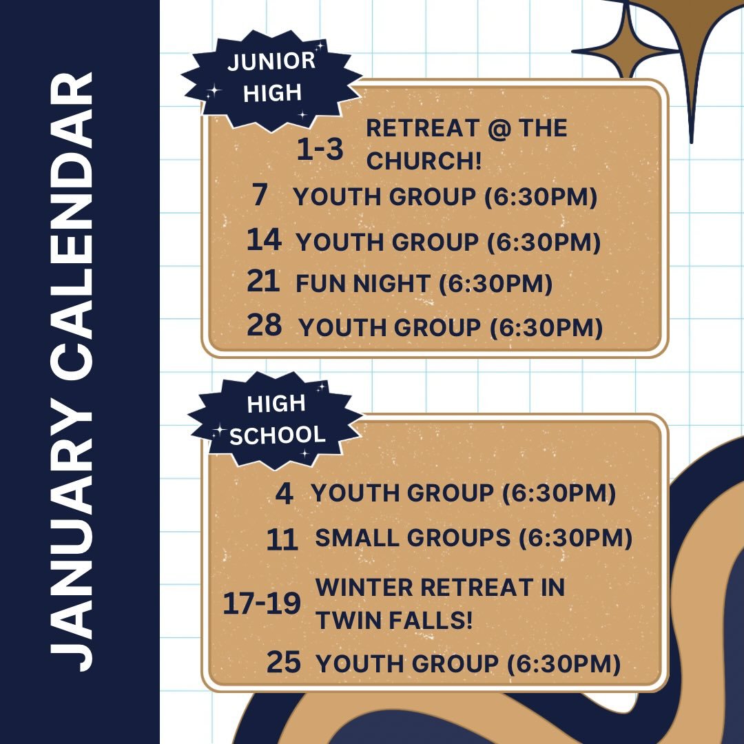 We. Are. BACK.

High School Youth tonight!! See you at the church at 6:30!

Save this schedule so you don&rsquo;t have to ask if there is youth on a Sunday night 😏