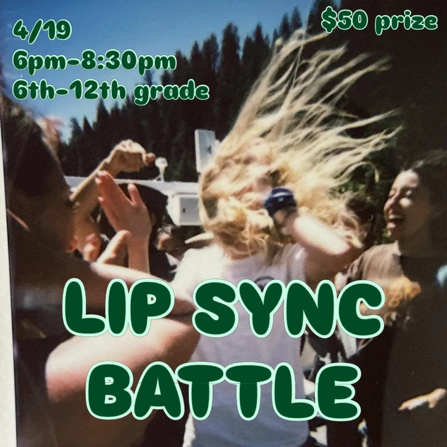 THIS SUNDAY!!

We will have food. We will have games. We will have an EPIC lip sync battle! Prize listed below 👀🐔 

All students 6th-12th grade are invited to join us for the night as we fake sing the night away. The winning act will win a $50 Chic