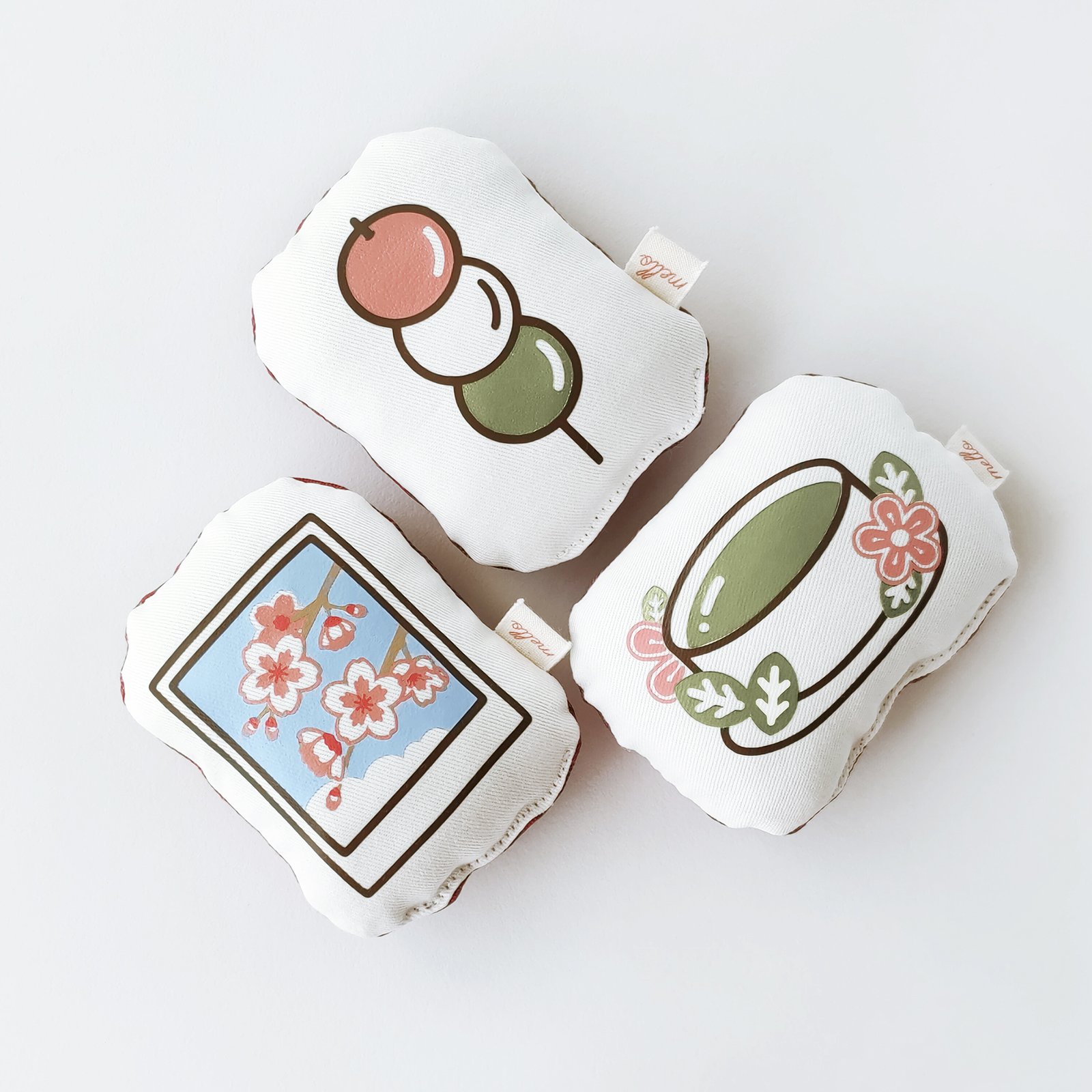 Dear Mello Handcrafted Magnetic Accessories Cherry Blossoms Polaroid Matcha Green Tea Cup Dango Mochi