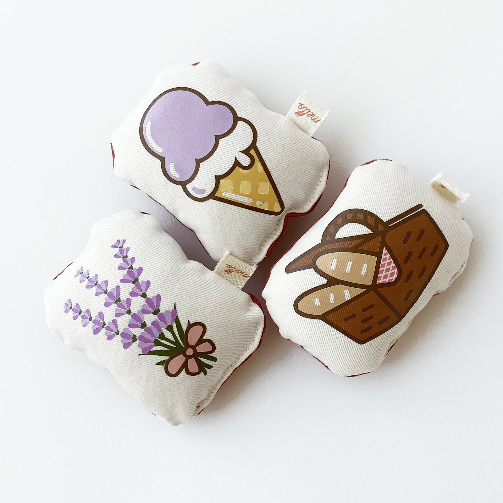 Dear Mello Handcrafted Magnetic Accessories Provence Lavender Ice Cream Picnic Basket Baguette