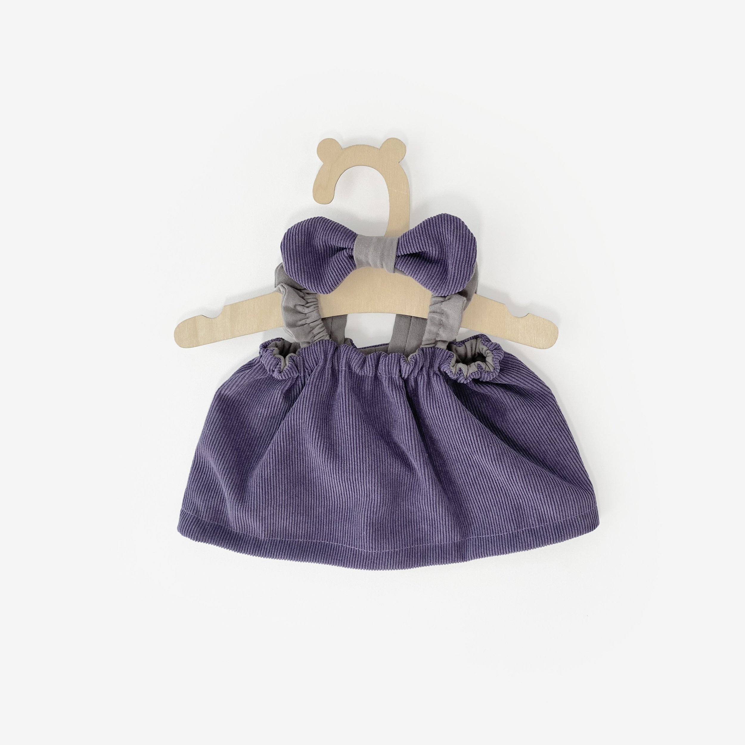 Dear Mello Handcrafted Organic Plush Bunny Lavender Reversible Outfit Bow Headband