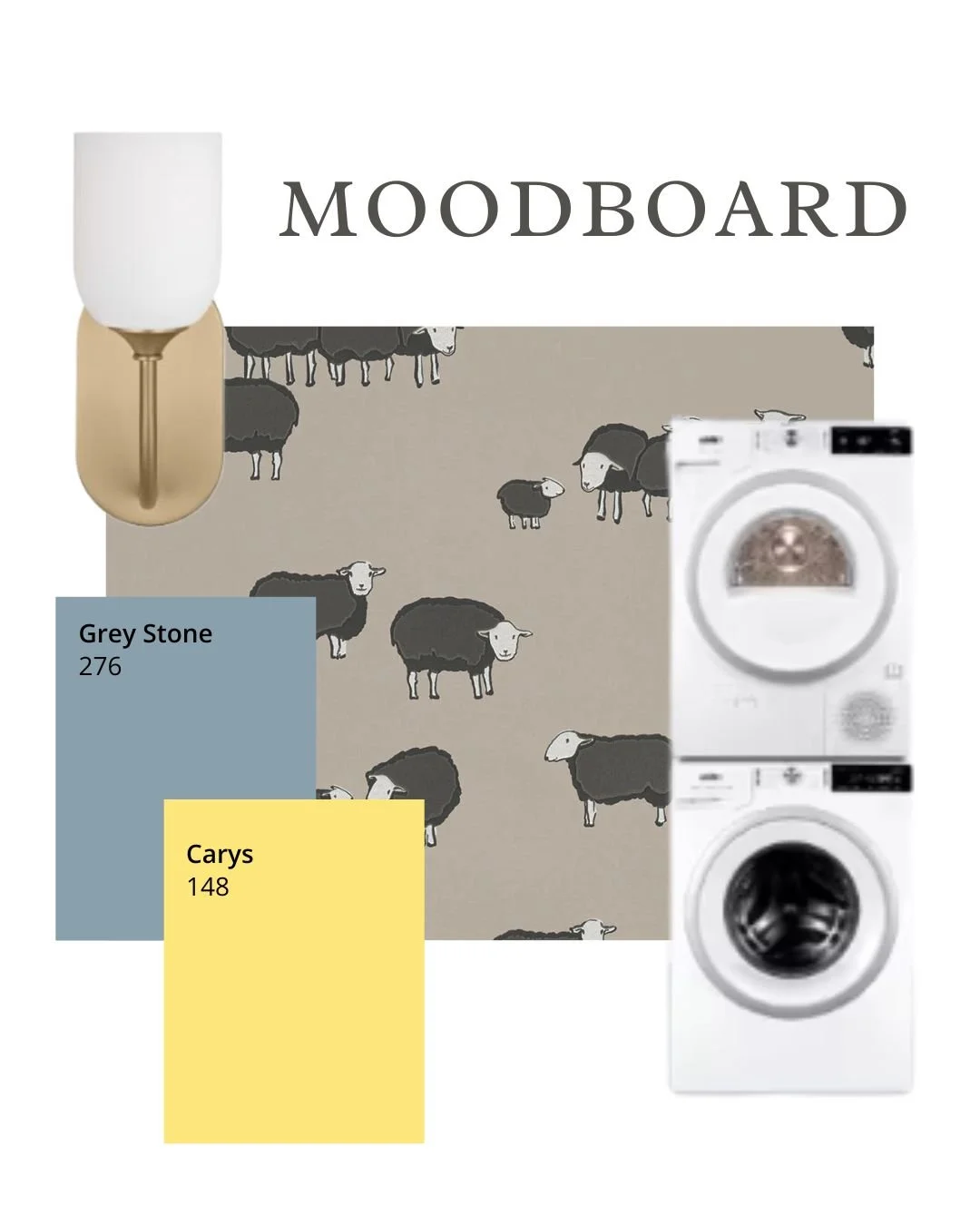 This little laundry sheep situation is bringing me so much joy! 🐑✨ When I found this Little Greene sheep wallpaper, I knew it was perfect for my Hallmark Cottage.  The dogs are actually Beatrix Potter's doodled portraits of her beloved working colli