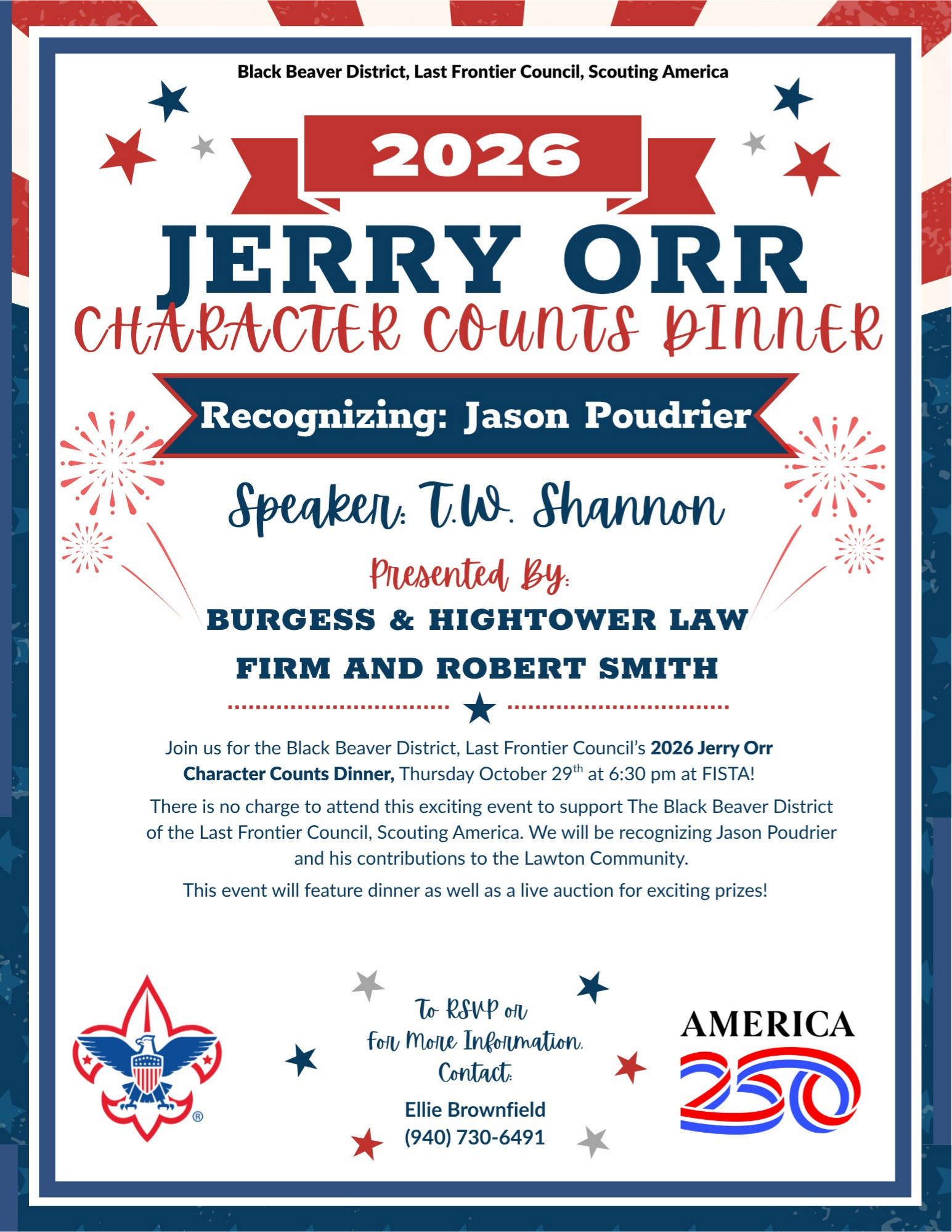 Jerry Orr Character Counts Banquette
