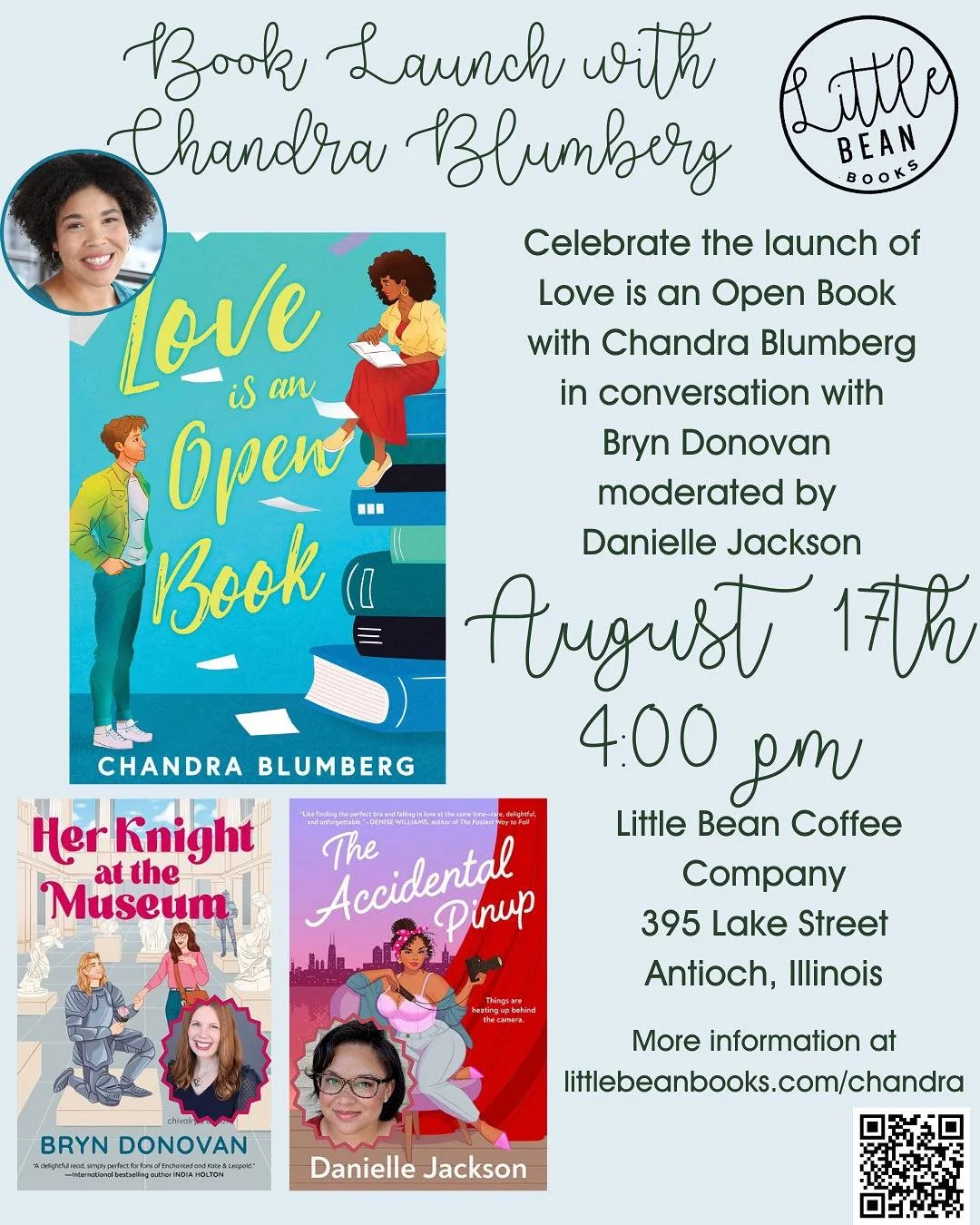 Book Launch with Chandra Blumberg at Little Bean Coffee Company, 395 Lake Street, Antioch