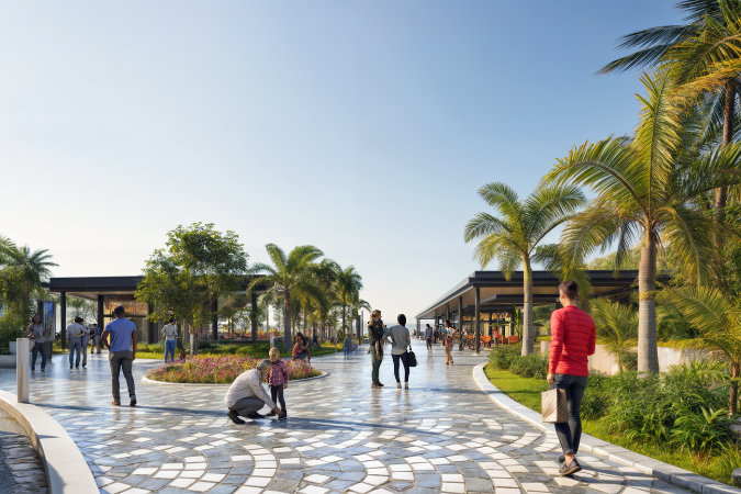 Conceptual rendering of a Waterfront Plaza.