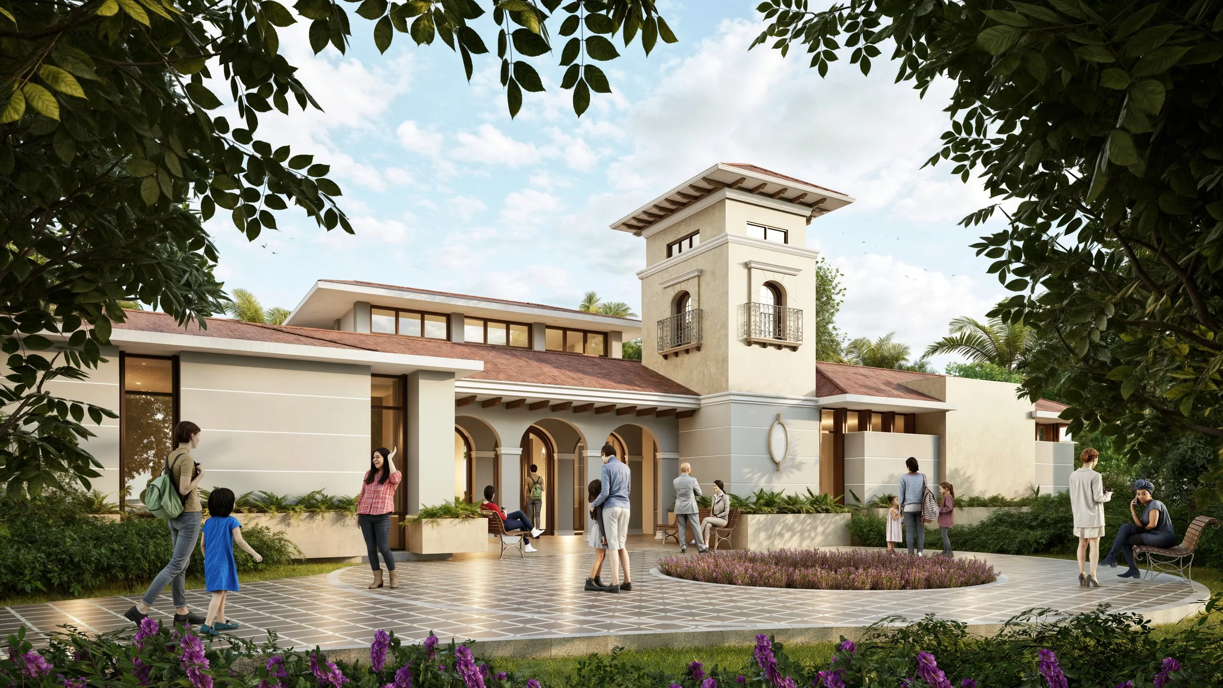  Conceptual rendering of a wellness &amp; spiritual center. 