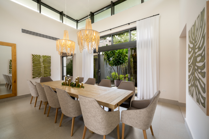 Dining room of a condado residence project.