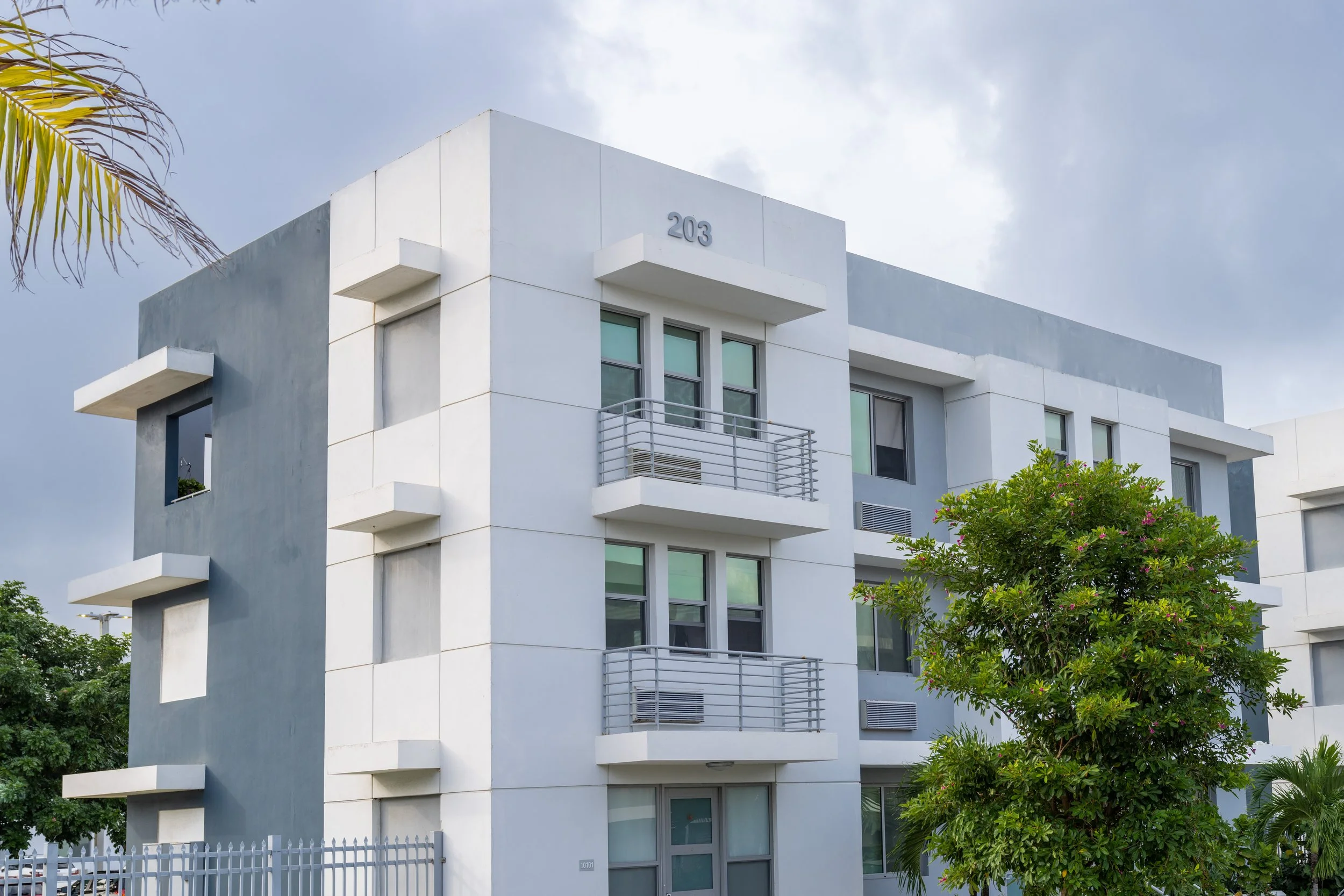  Exterior view of Bayshore Villas affordable housing project. 