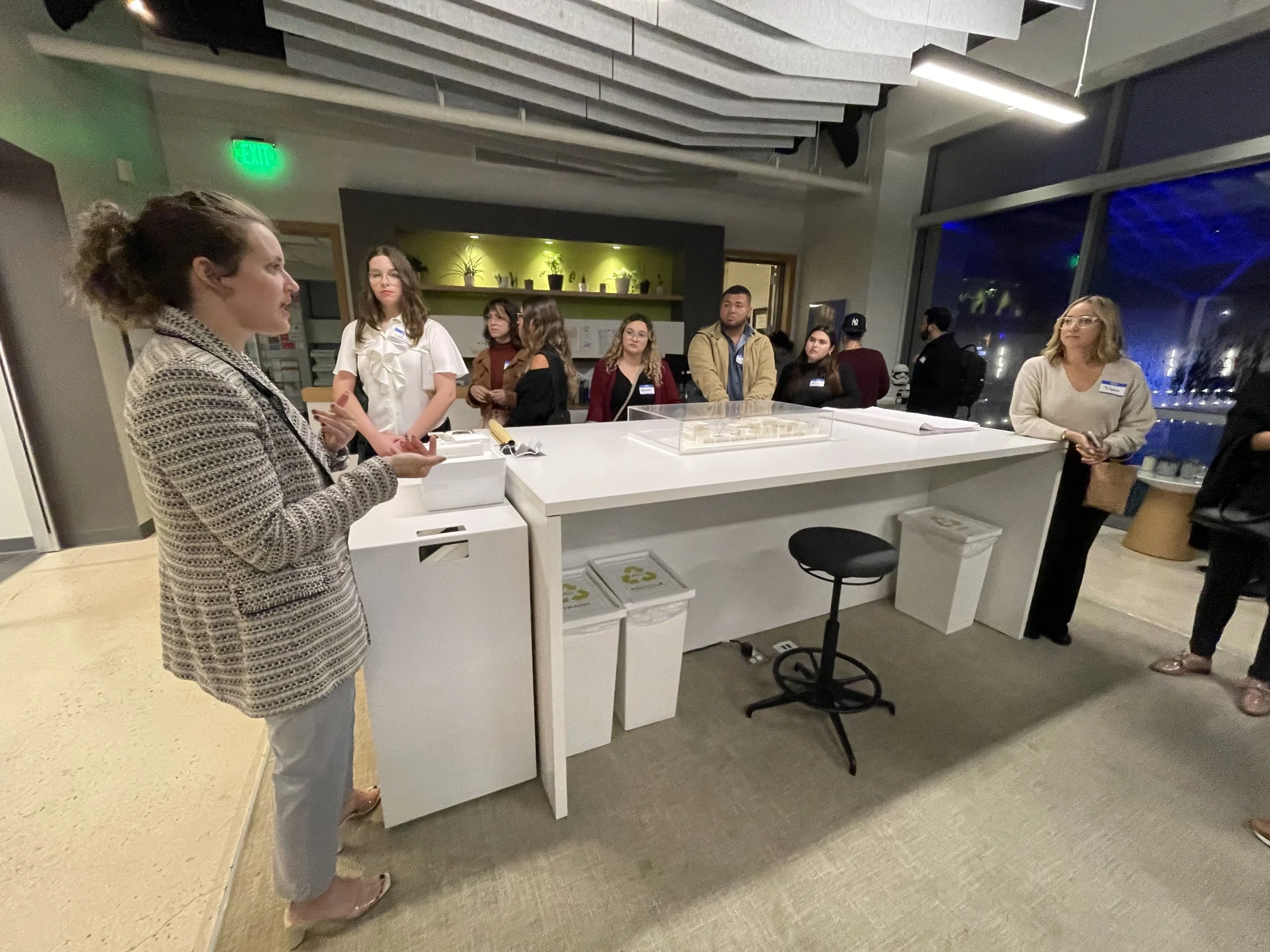 AD&V Team Member giving students a tour of the AD&V office.